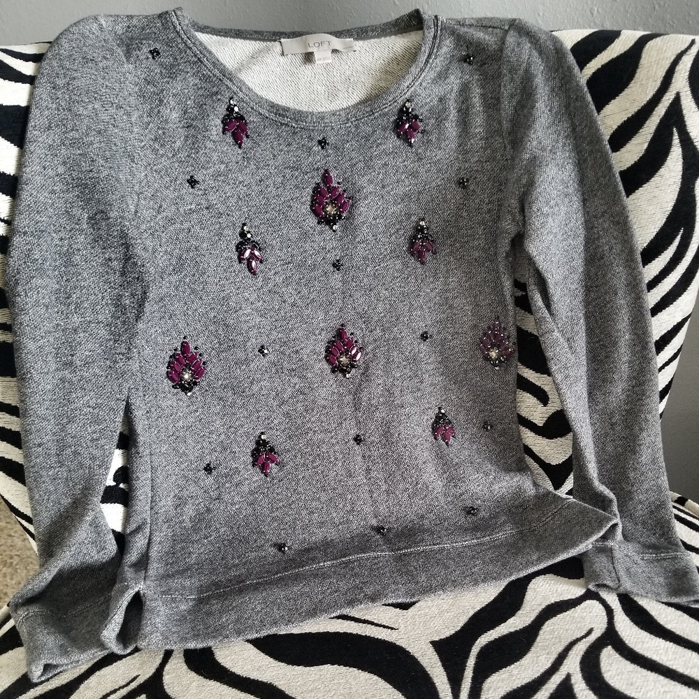 NWOT Classy Bejeweled Ann Taylor Loft Sweater - Picture 1 of 7